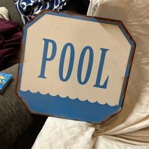 Vintage Pool sign, metal.
